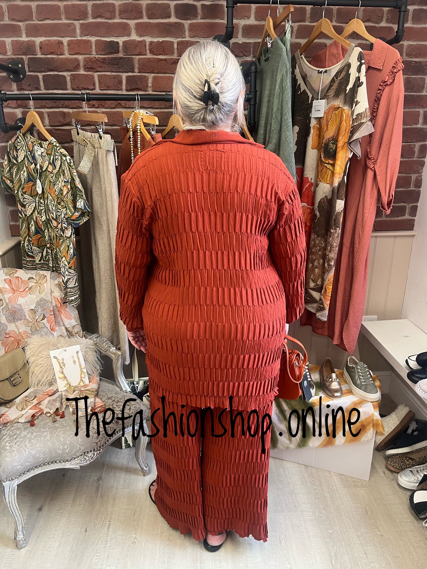 Amelia rust pin tuck co-ord 14-20