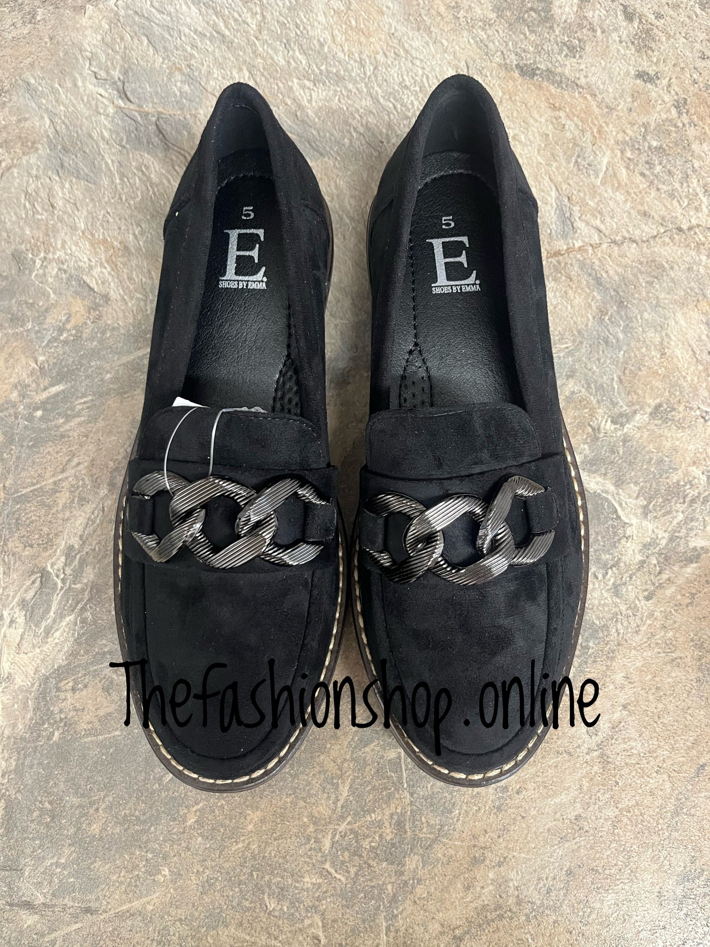 Adeline black chain loafer sizes 4-8