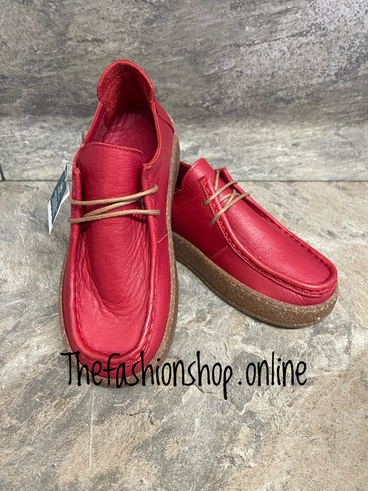 Modella Camden red leather shoes sizes 4-8 (37-41)