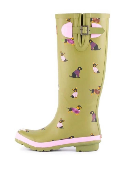 Lazy Dogz green Harper wellington boot 4-8