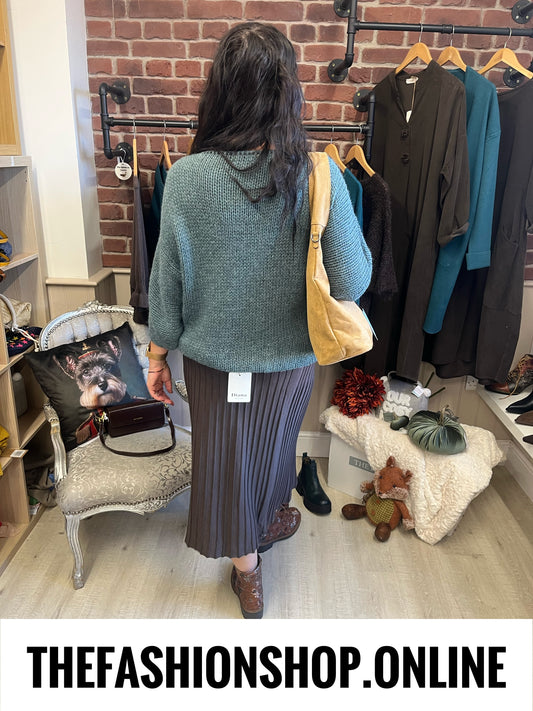 Jenny brown knitted A line skirt 10-16