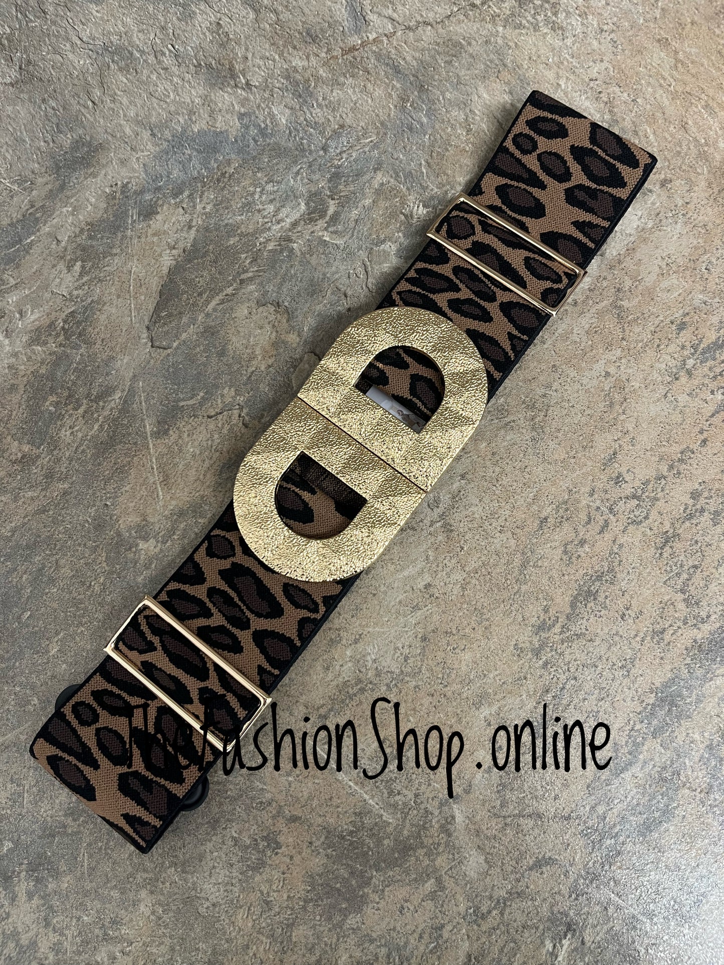 Leopard print statement belt