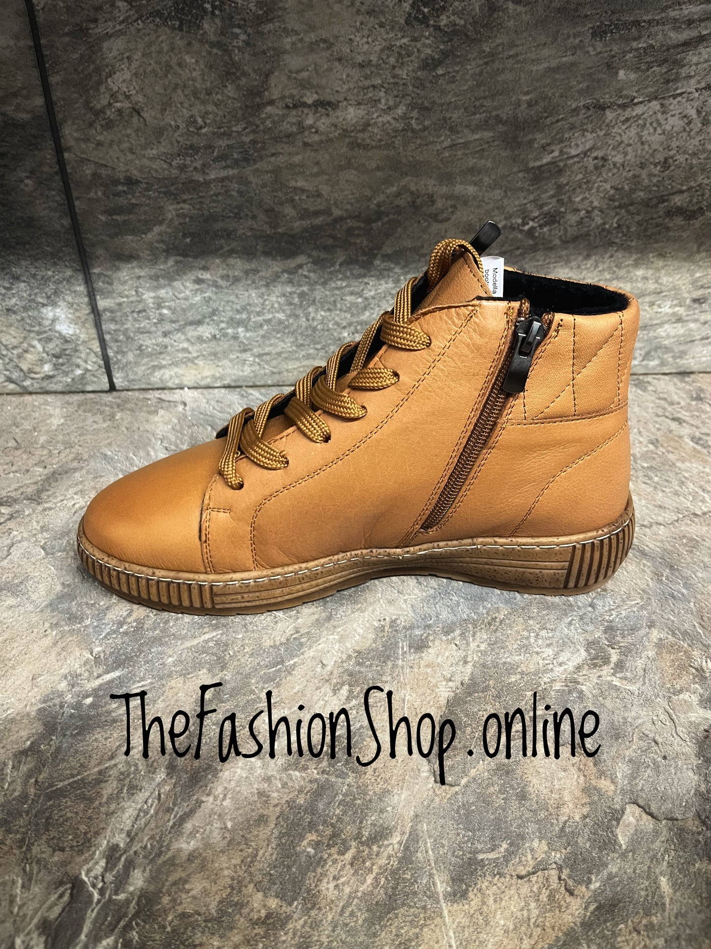 Modella Janeiro tan leather ankle boots sizes 4-9 (37-42)