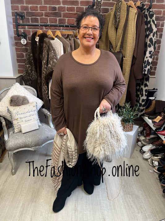 Athena Brown Round Neck Tunic 18-24