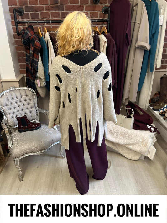 Rosalyn Stone wool mix tassel jumper 10-22