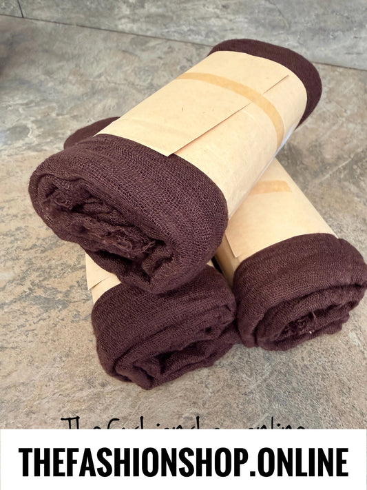 Brown fine waffle scarf