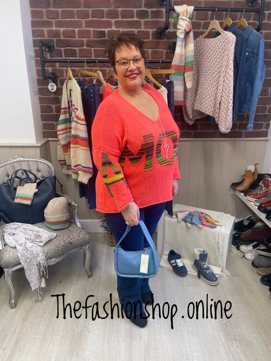 Phoebe coral Amour wool mix jumper 12-20