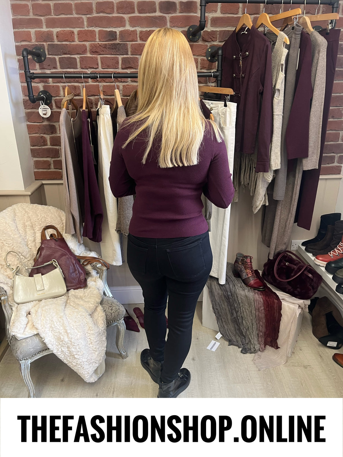 Elsie damson fine knit jumper 8-14