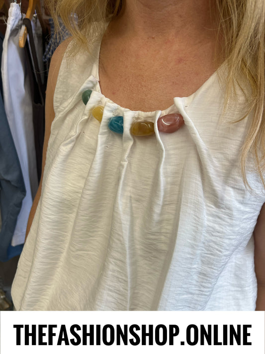 Sierra white beaded top 8-14