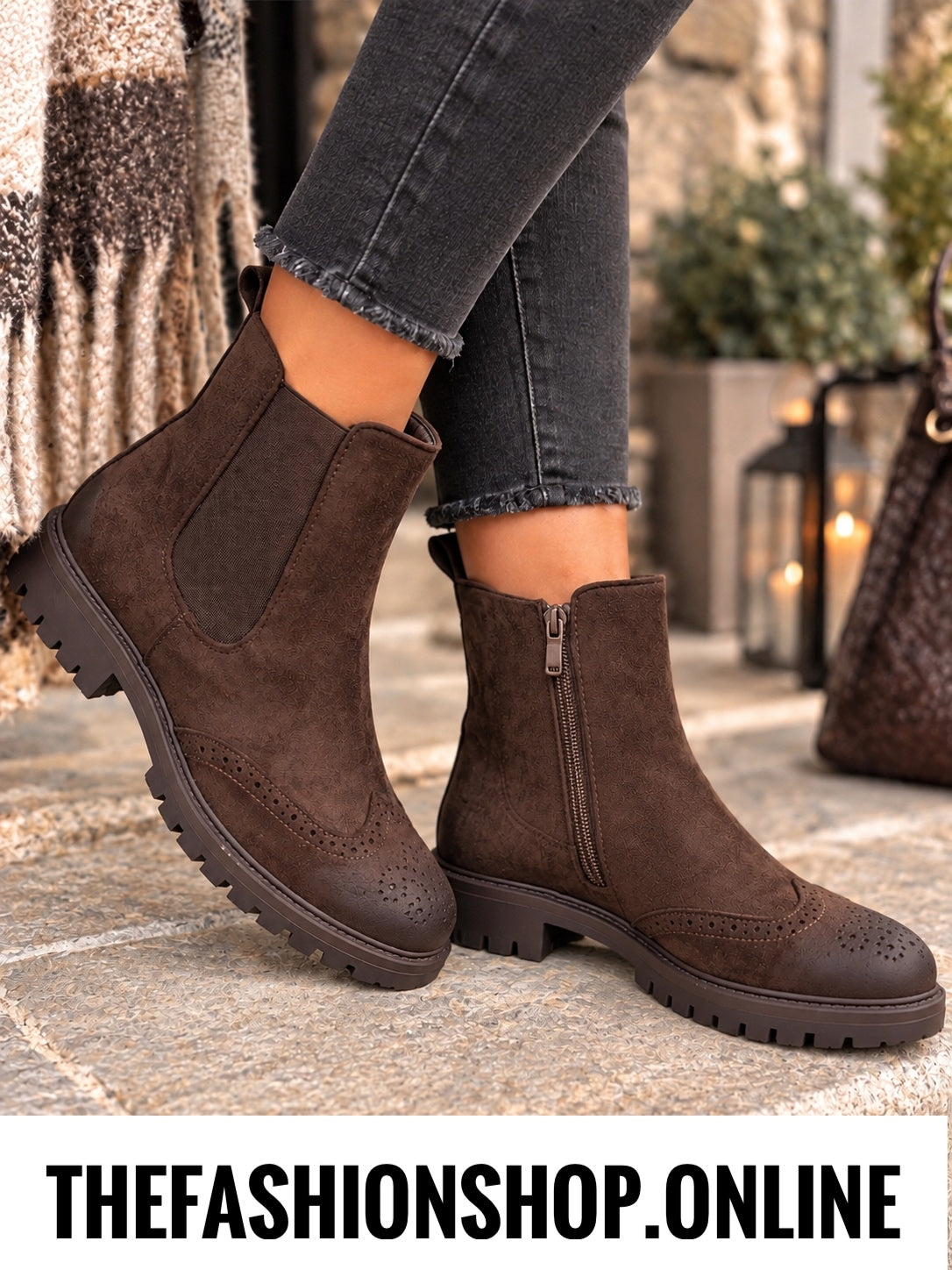 Melody brown faux suede Chelsea boots sizes 3-8 (36-41)