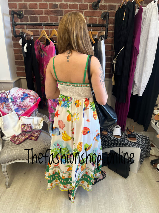 Stella Morgan tropical strap midi dress sizes 8-16