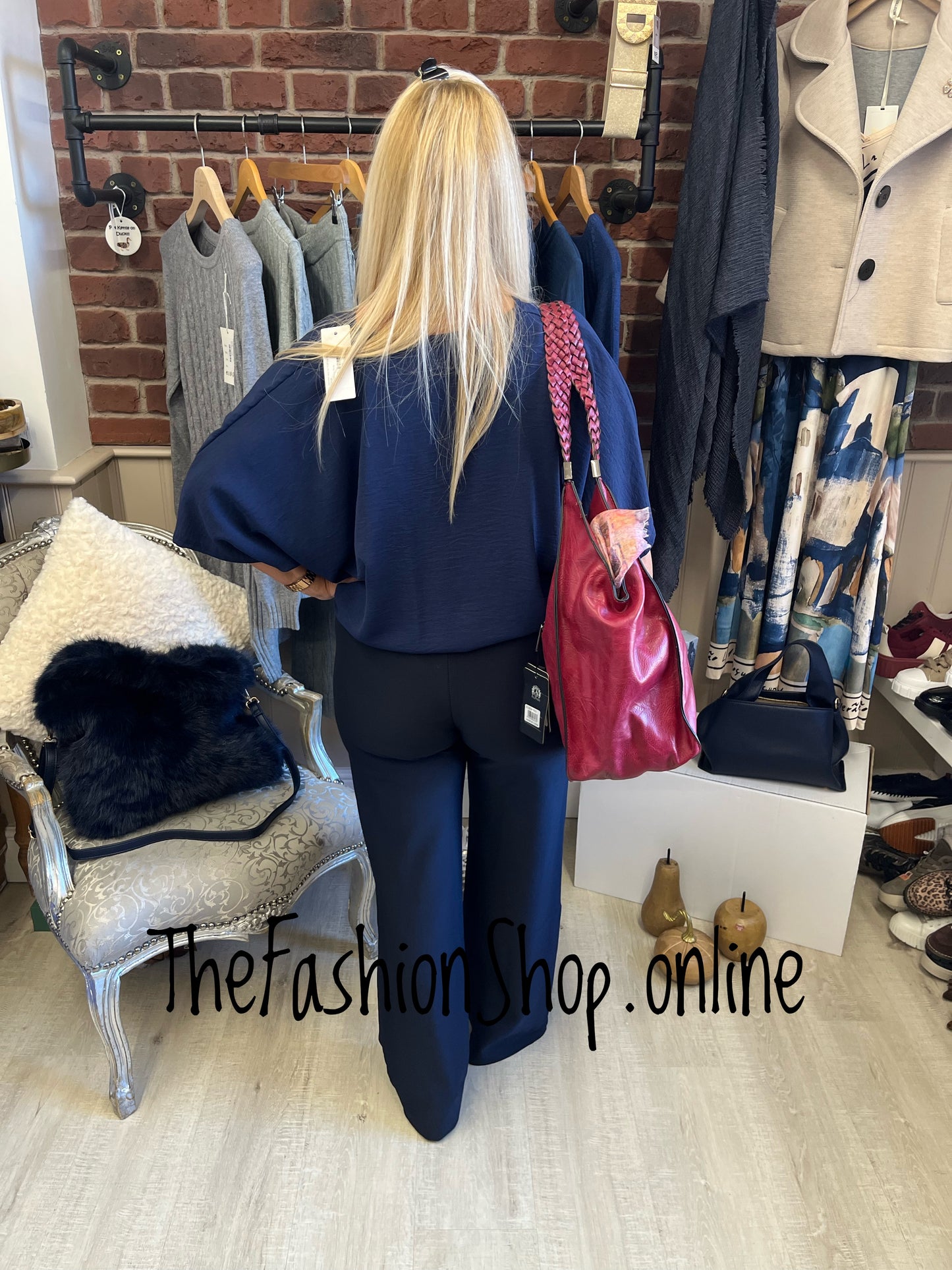 Isabella navy tie front top 12-16