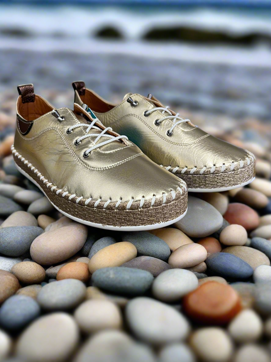 Ivy gold leather pump sizes 4-9 (37-42)