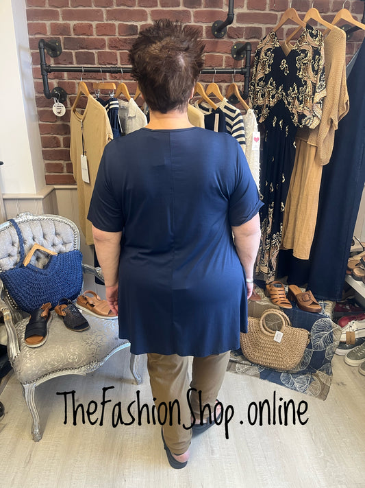 Lydia navy three button top 14-18