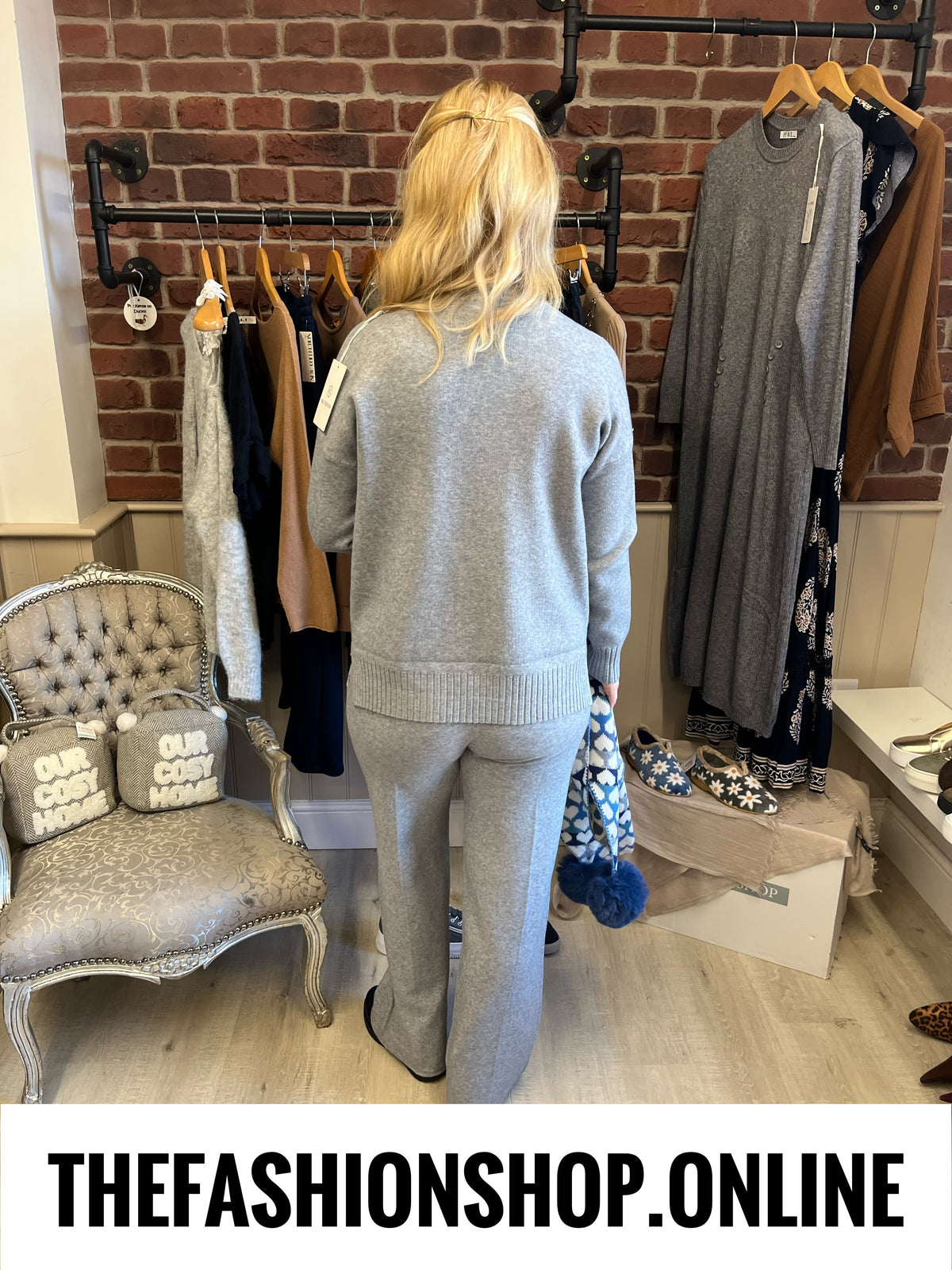 Larna grey cashmere mix co-ord 8-16