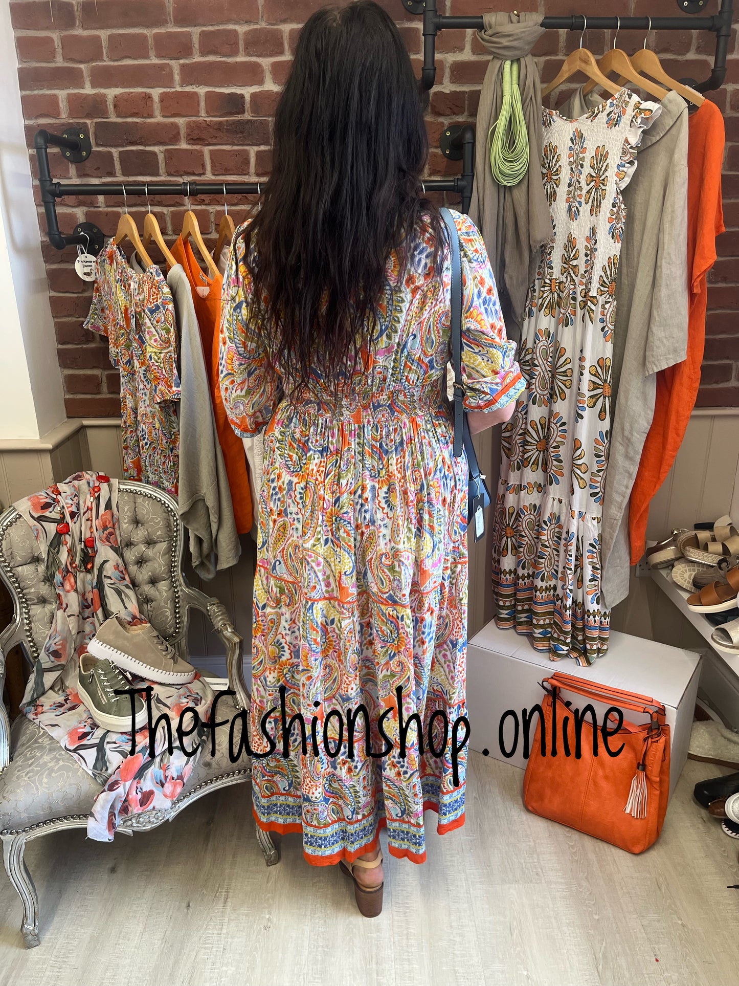 Phoebe colourful paisley tiered dress sizes 10, 12 and 14
