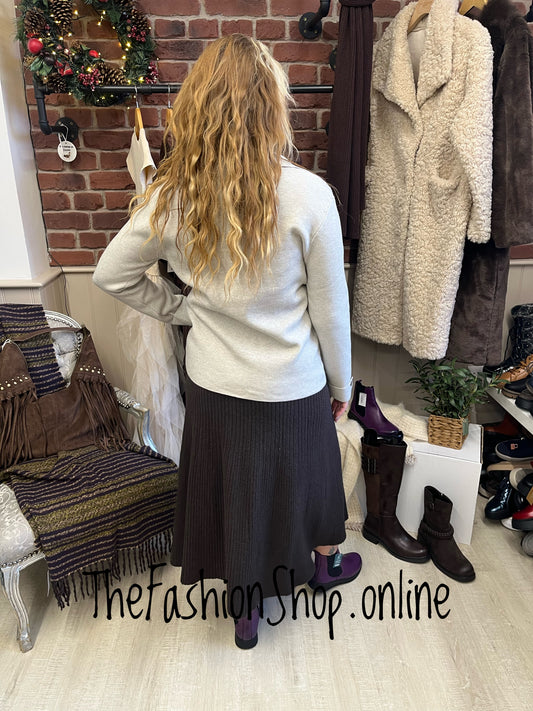 Darcie beige fine knit jacket 8-14