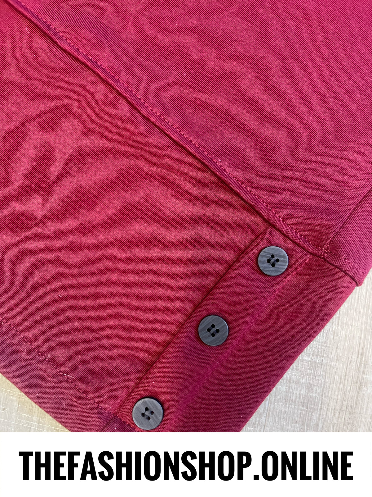 Ella wine button hem trousers 14-22