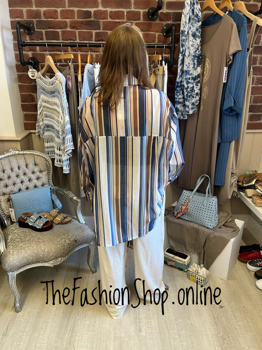 Leona striped sheer shirt 12-18