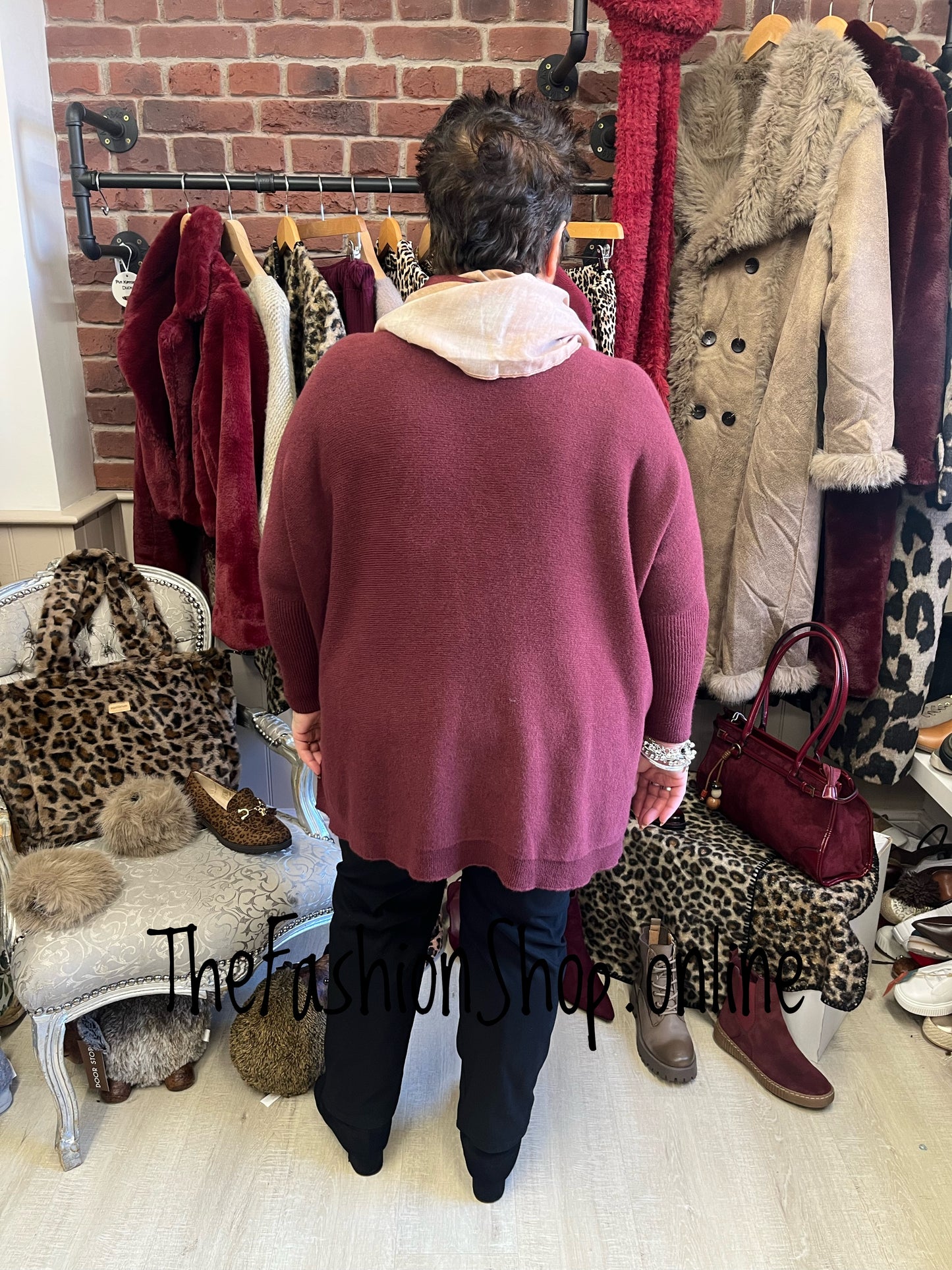 Milan wine oversized jumper 16-24