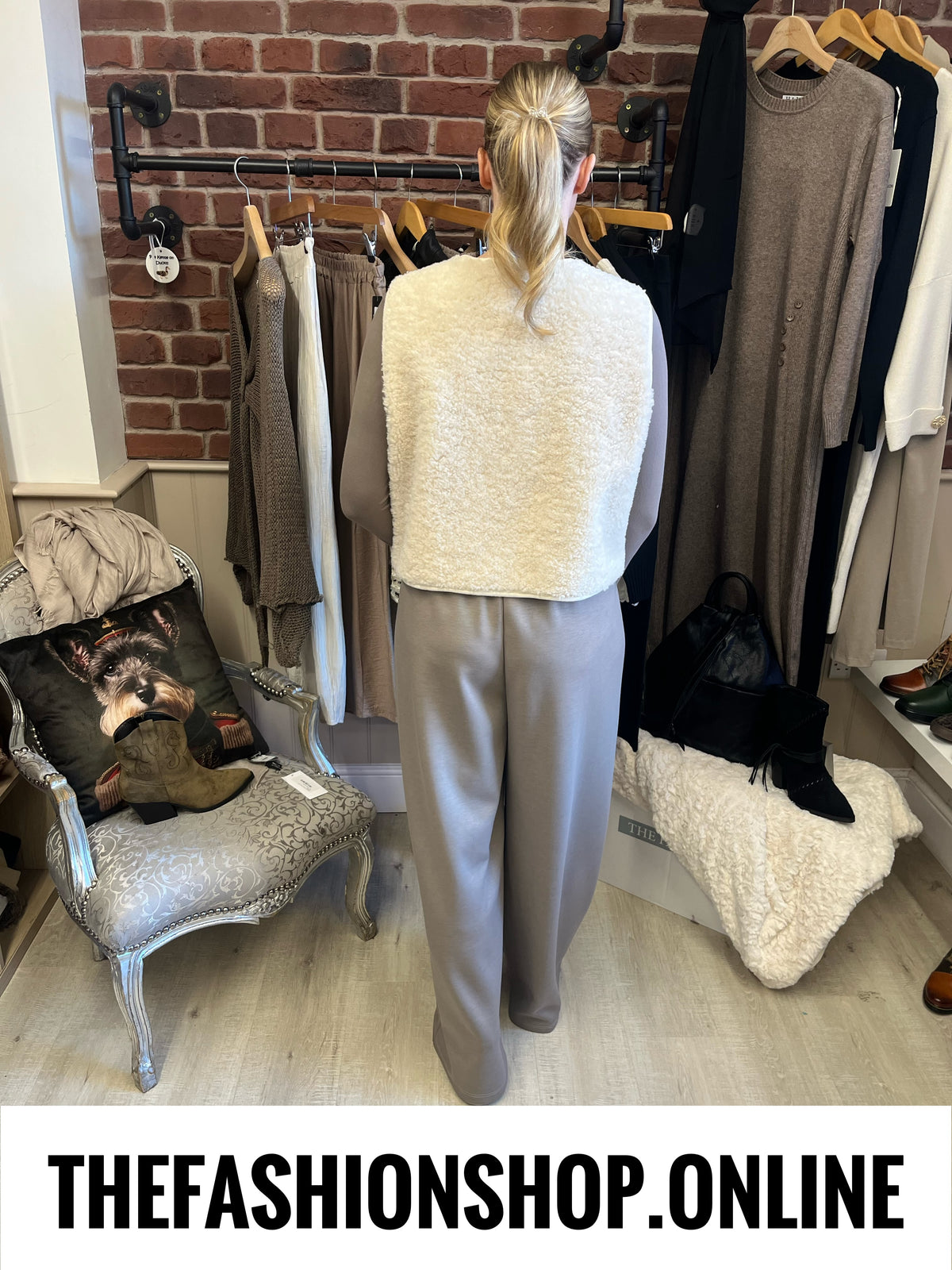 Teddy gilet in cream 8-14