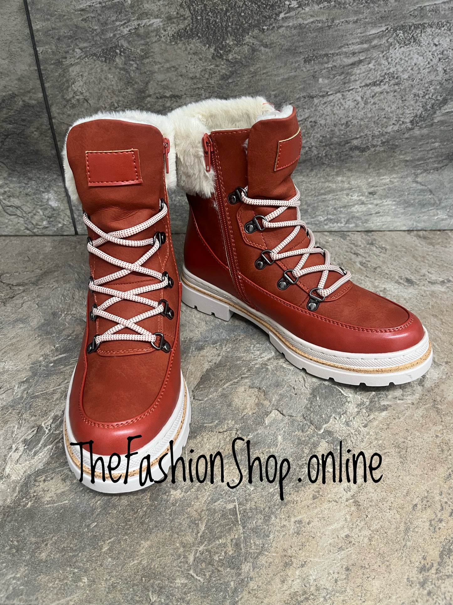 Lunar Evelyn orange waterproof boots sizes 4-8 (37-41)