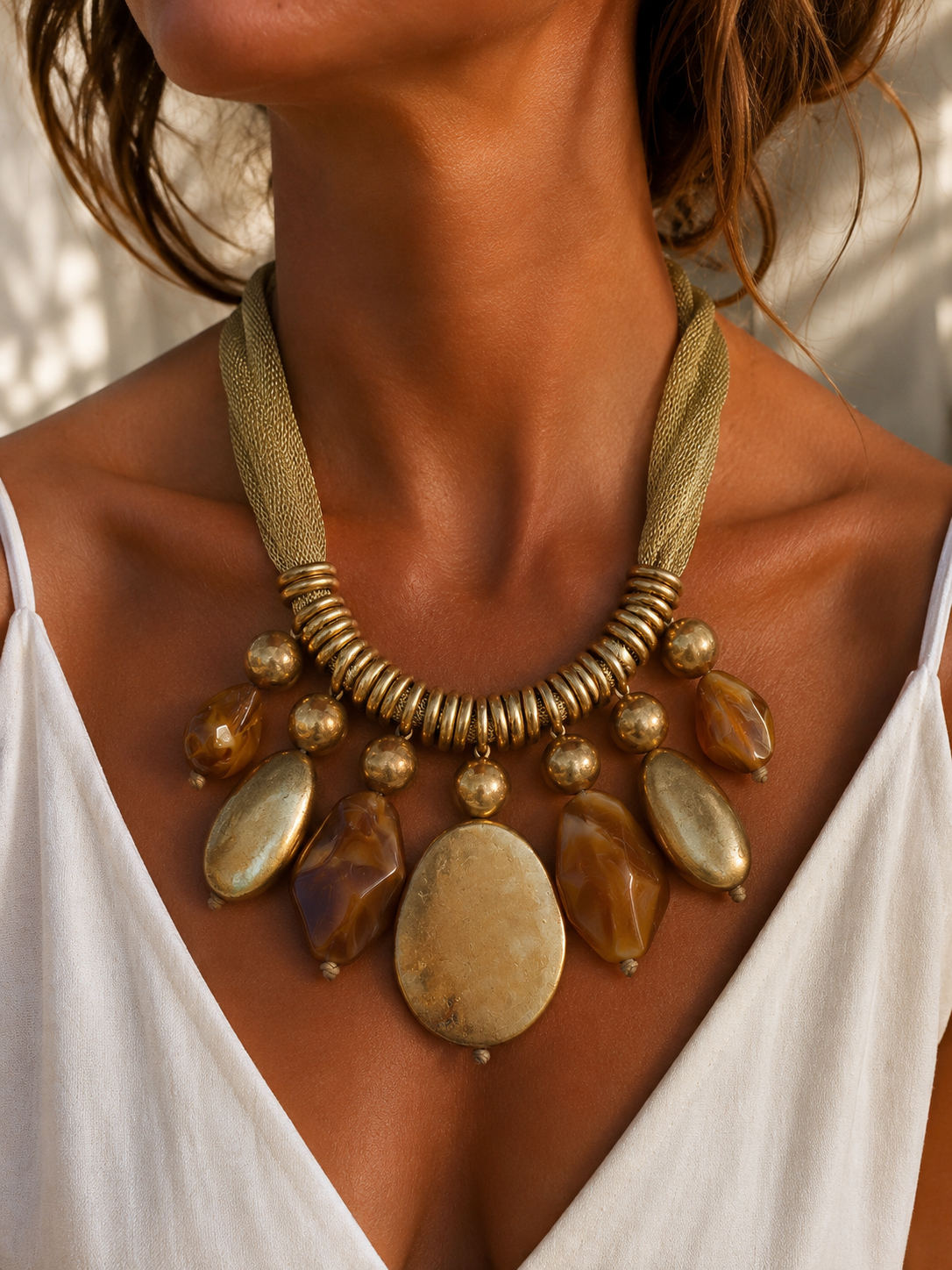 The Amalfi Amber and Gold Necklace