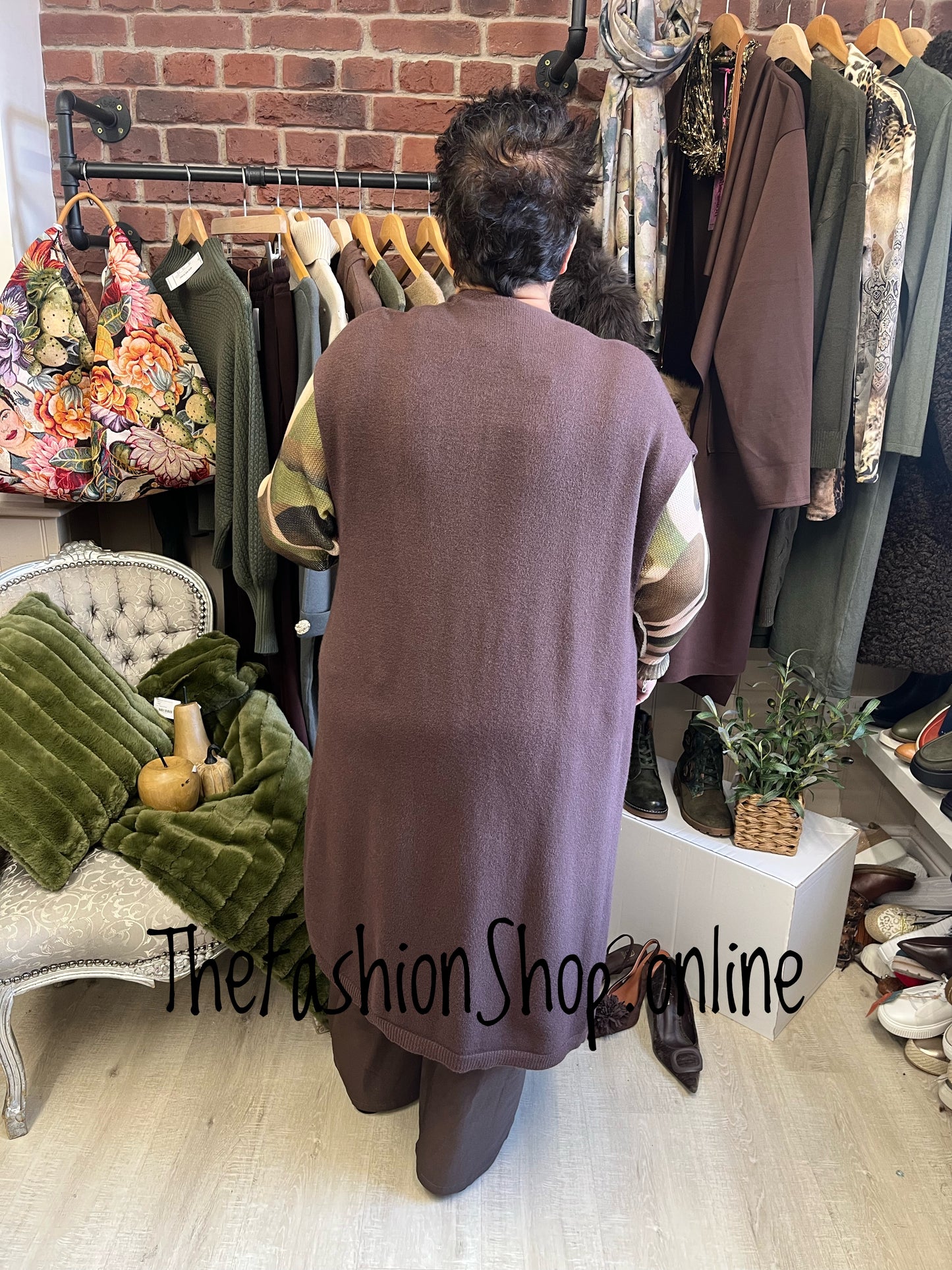 Milan Brown Longline Waistcoat 8-20