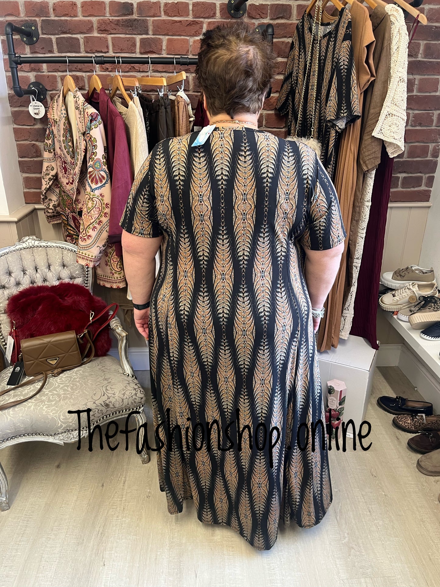 Sasha Black Aztec dress 18-24
