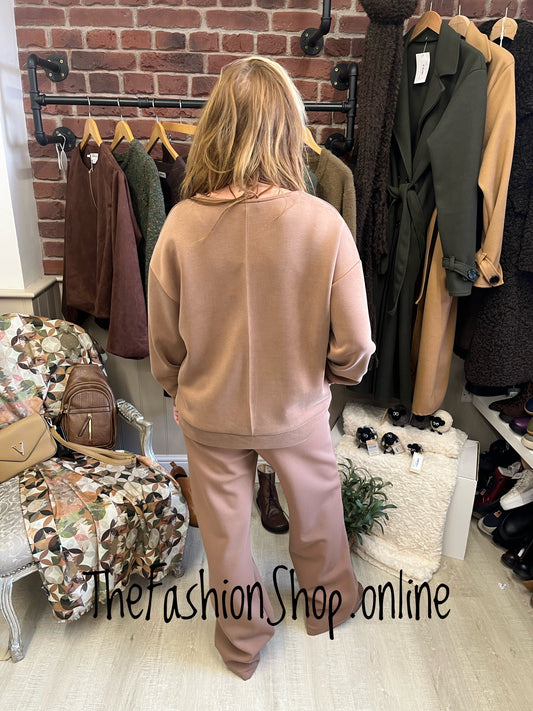 Zena Camel Front Seam Sweatshirt 8-14