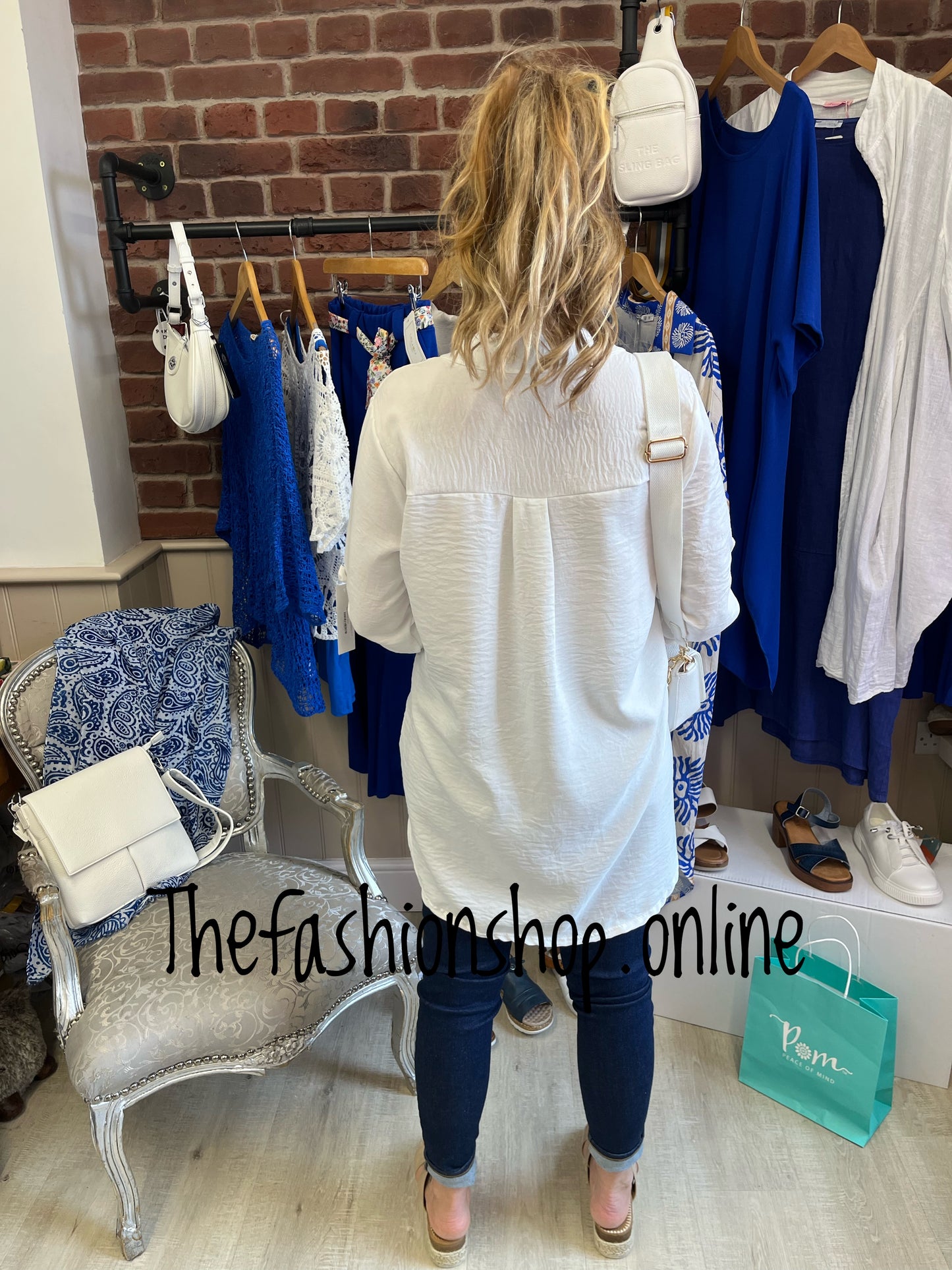 Layla white high low blouse 8-14