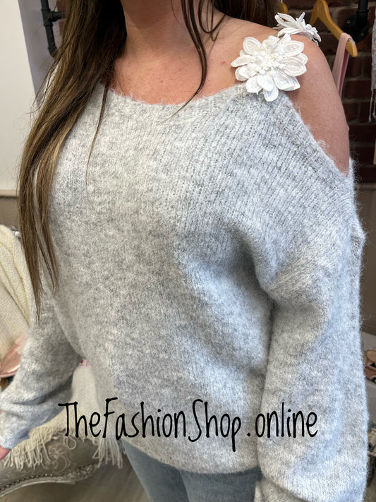 Ellen grey wool mix jumper 8-16