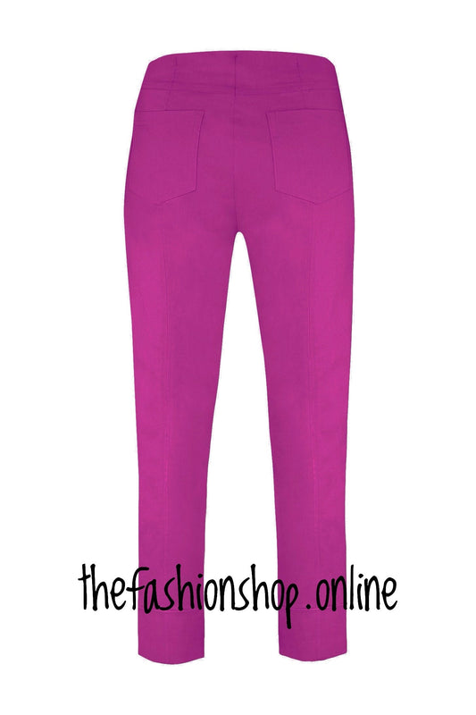 Robell Bella magenta trousers 27 inch inside leg sizes 12-18
