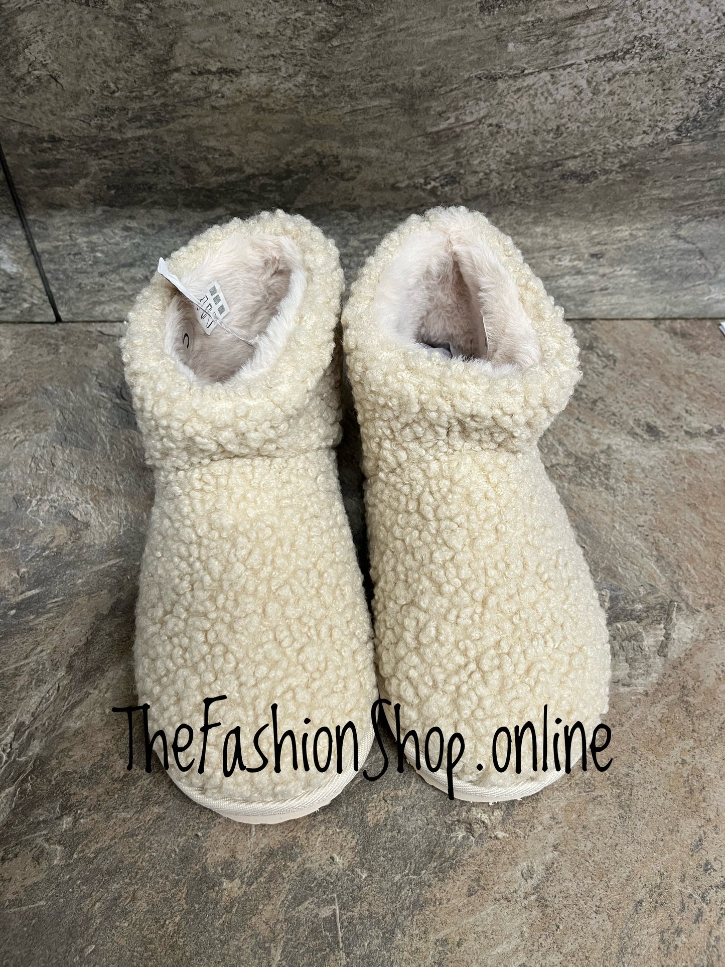 Jo & Joe Teddy Slipper Boot In Beige sizes 3-8
