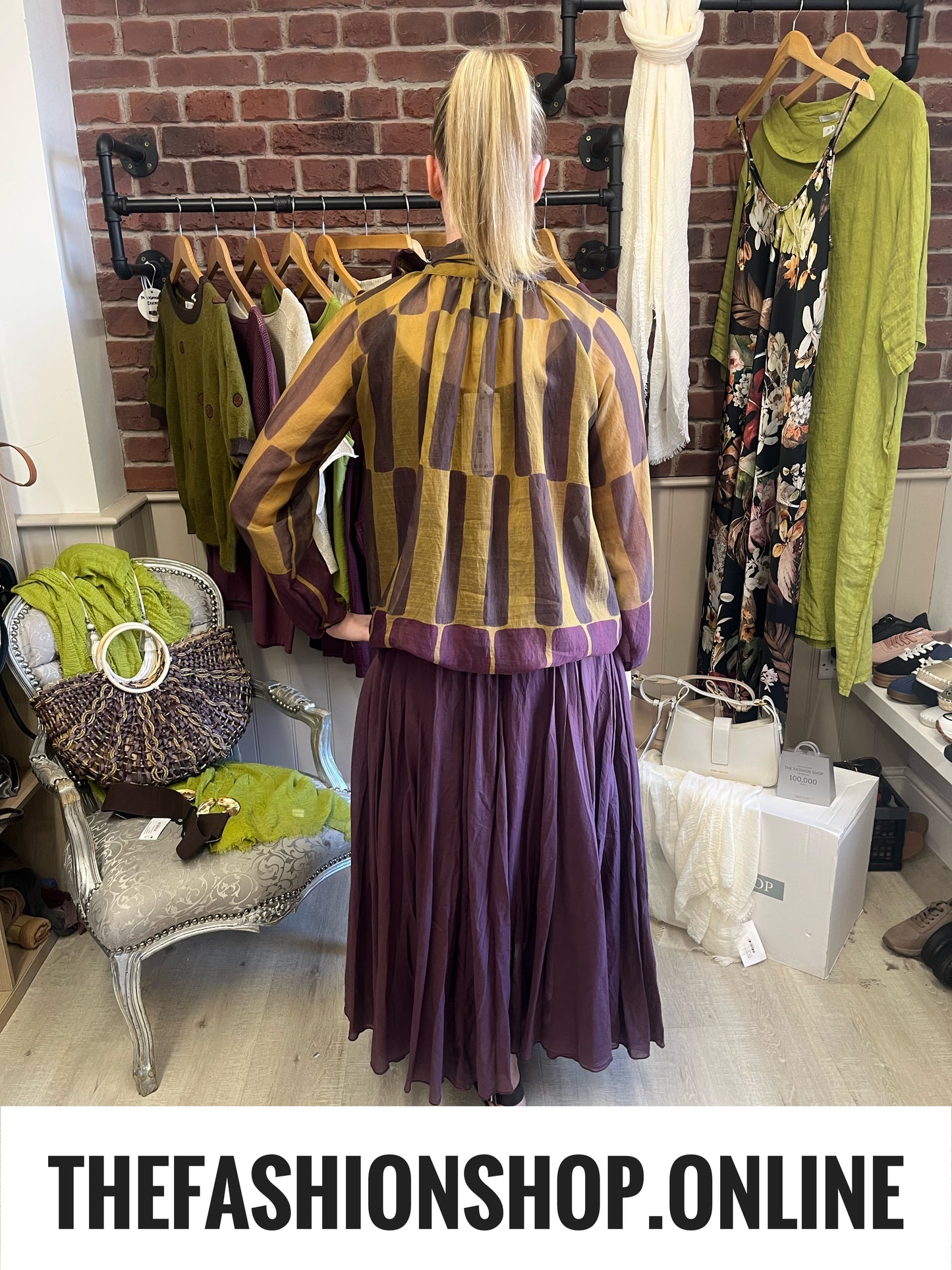 Natasha abstract tie neck sheer blouse 8-14