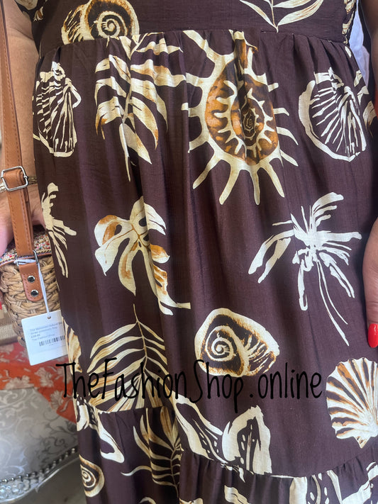 Beth brown and tan summer dress sizes 10-16