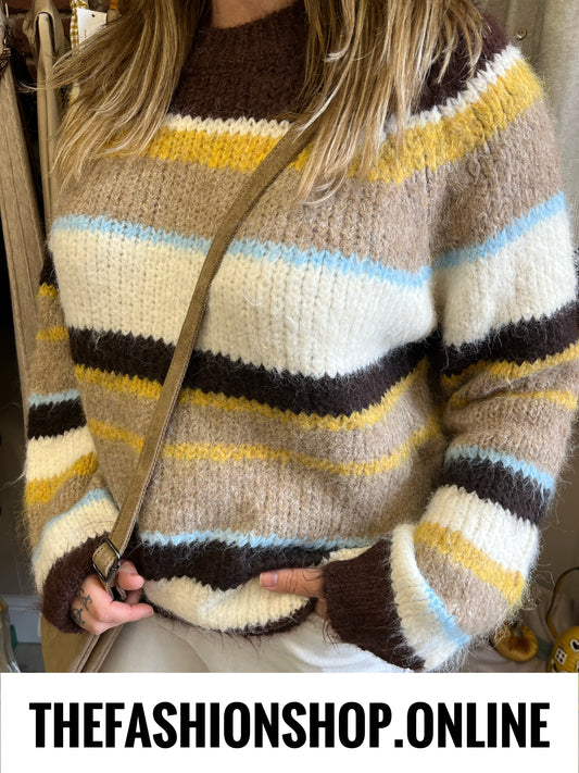 Isabella wool mix striped jumper 10-18