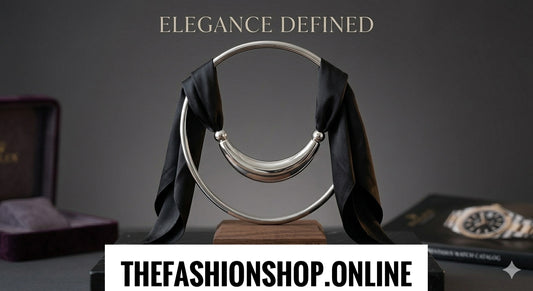 Midnight Silver Statement Necklace with Satin scarf