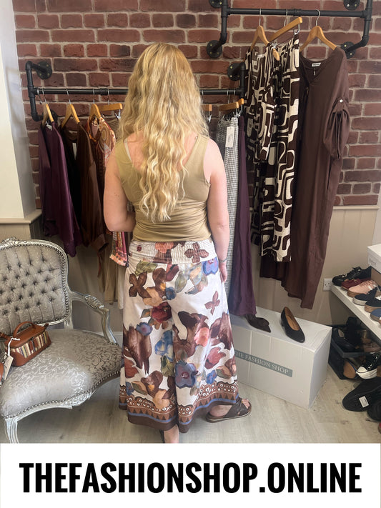 Octavia denim blue floral culottes 8-14