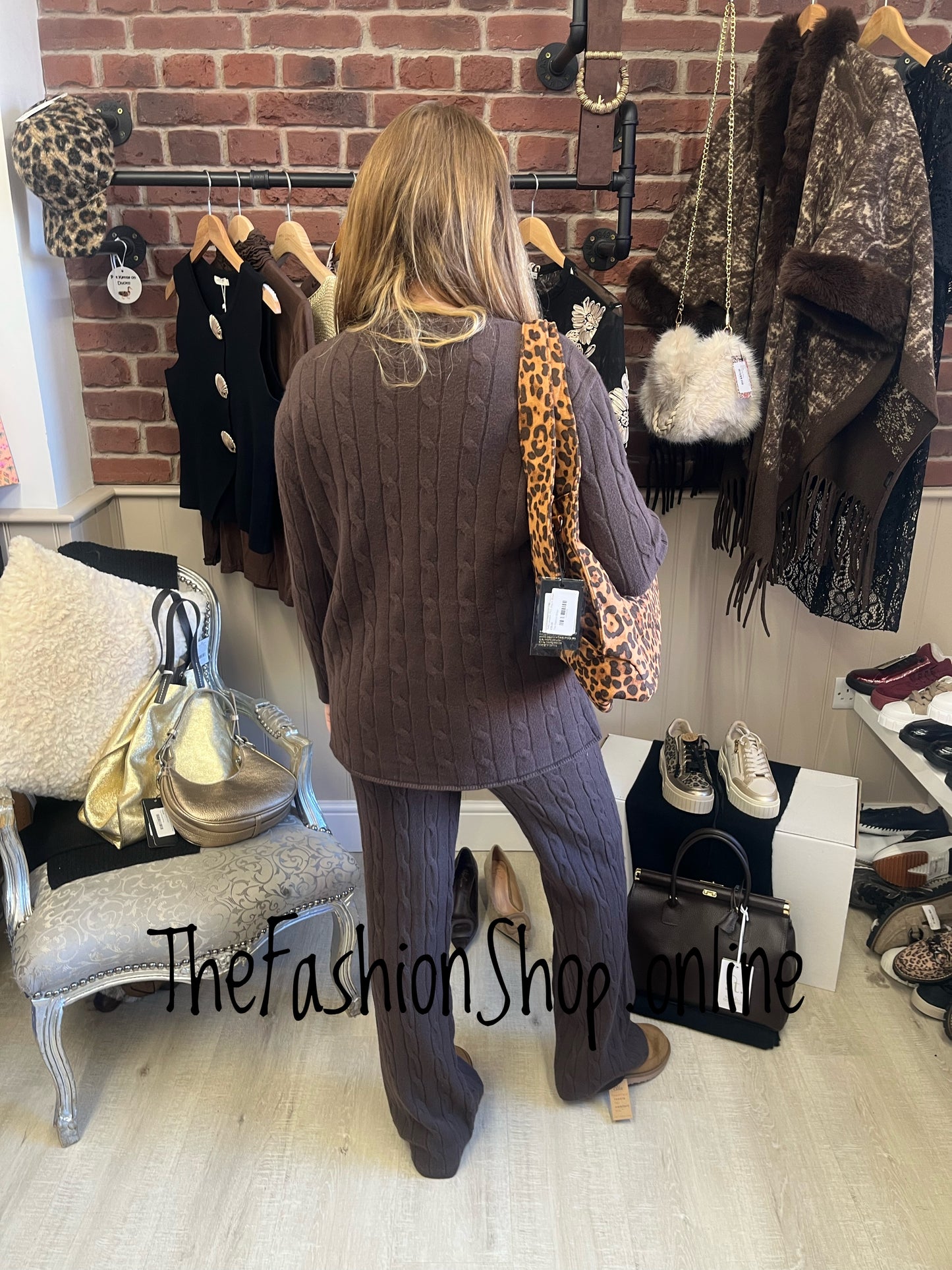 Amber brown cashmere mix co-ord 10-14