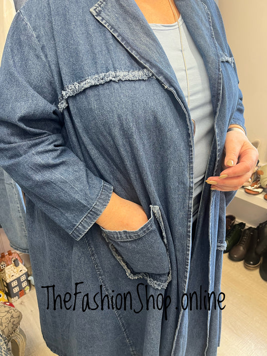 Fly Out denim longline jacket 14-22