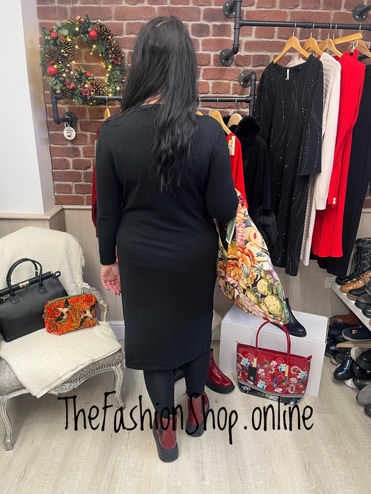 Mia black cashmere mix jumper dress 12-16