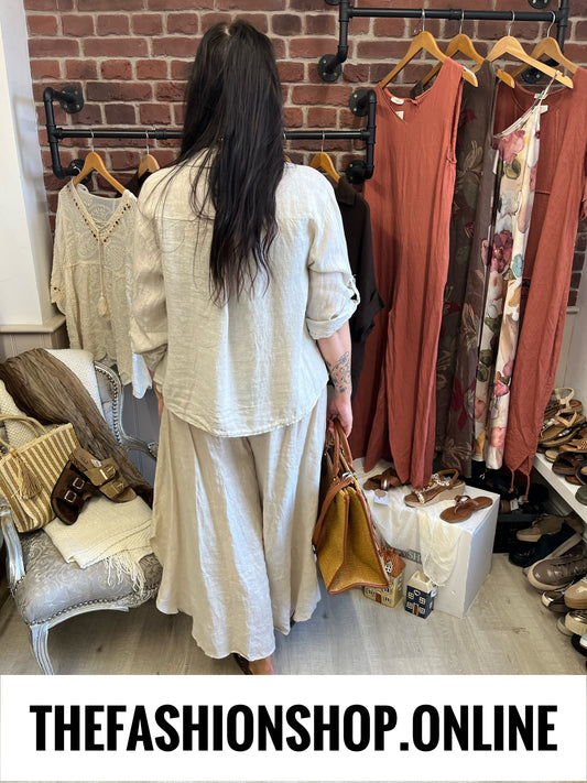 Nadine beige linen shirt/jacket 10-16