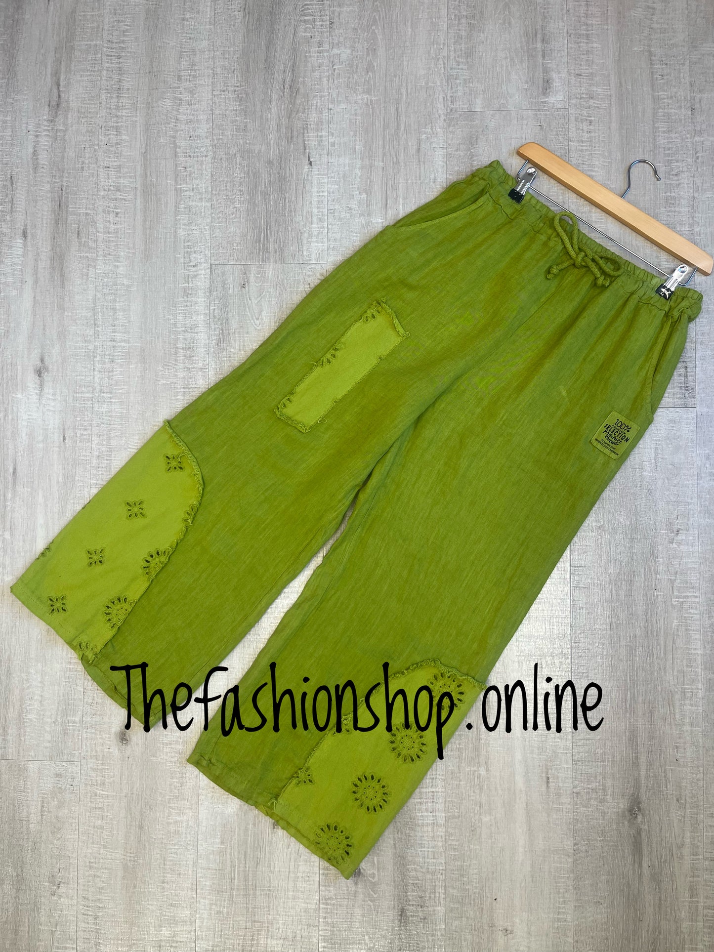 Kara olive linen trousers 12-18