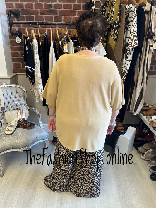 Jada leopard print wide leg trousers 12-22