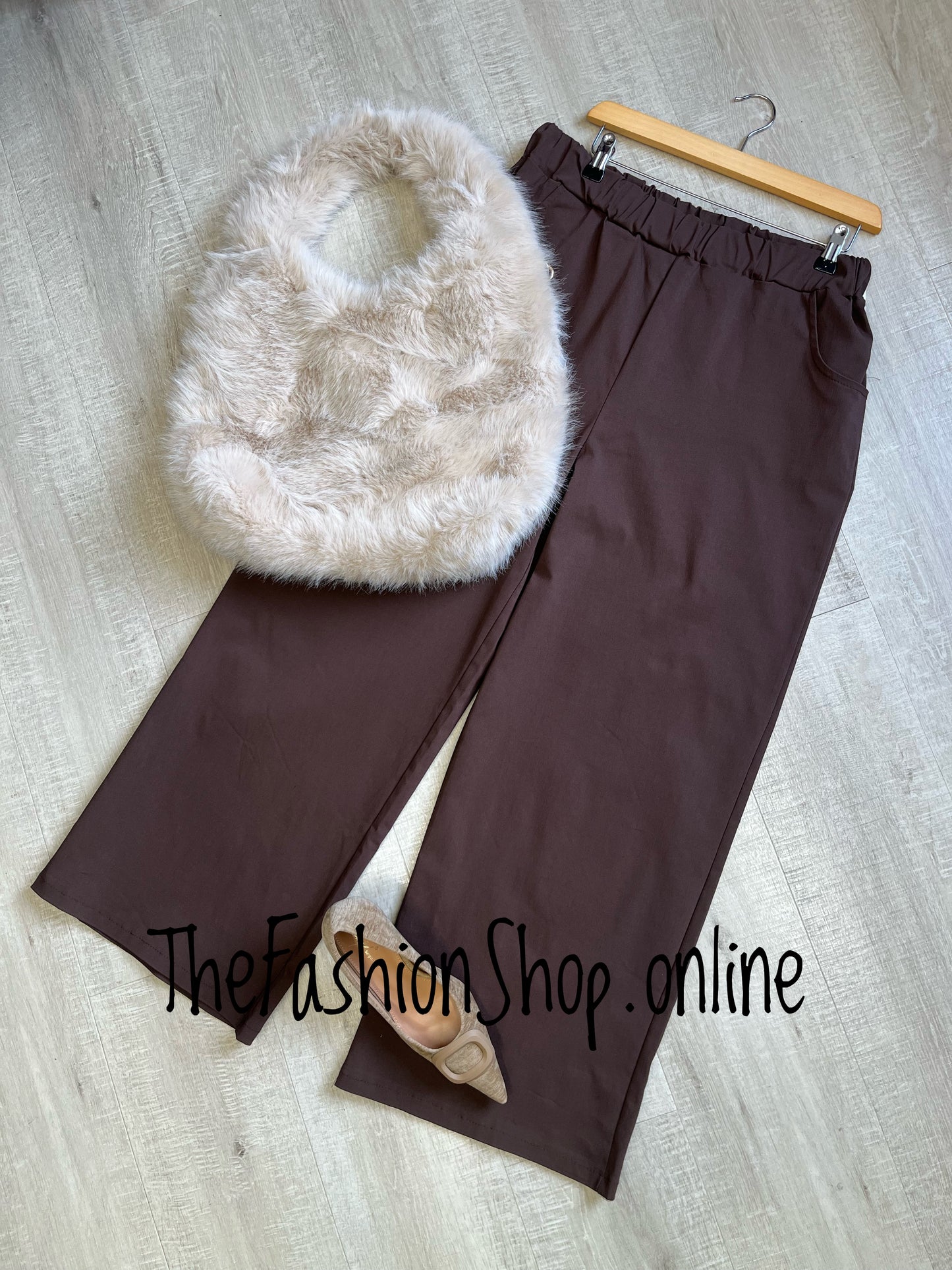Brown classic magic wide leg trousers 16-20