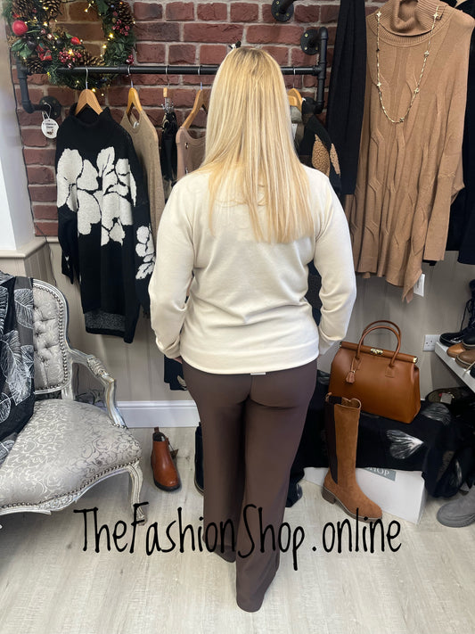 Diana beige fine knit long sleeve jumper sizes 10-20