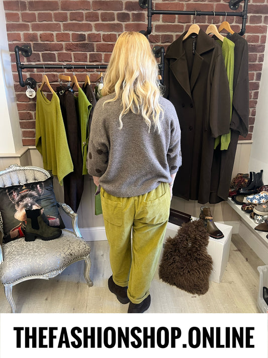 Maria olive jumbo cord trousers 12-20