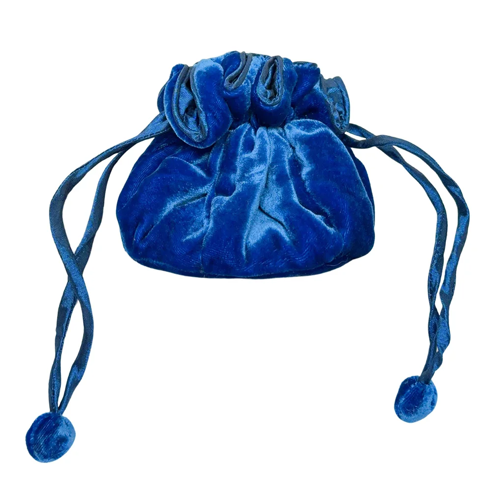 Lua Blue Velvet Draw Pull Pouch