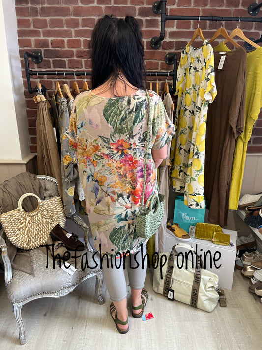 Millie floral shimmer tunic dress 10-18